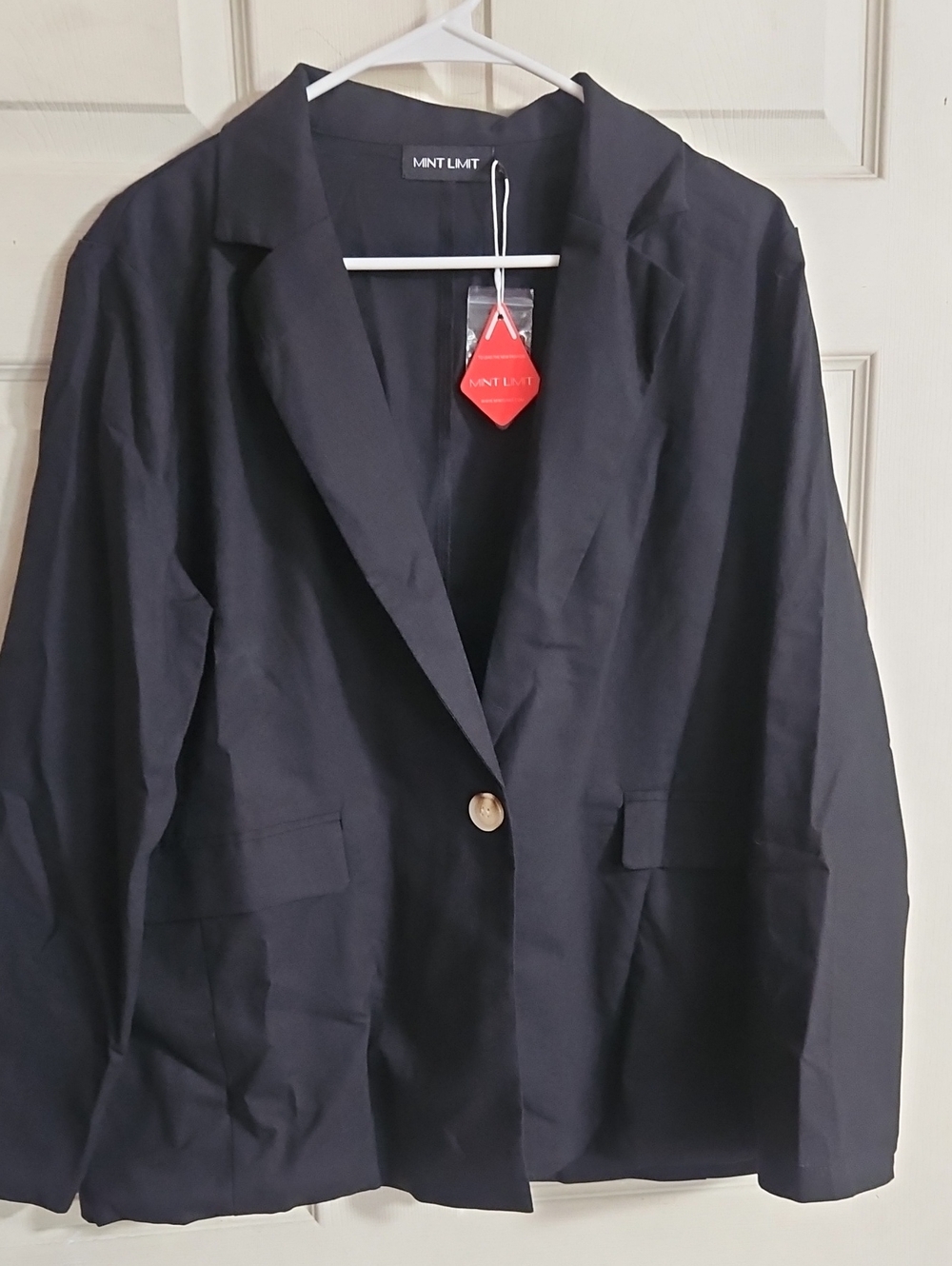 MINT LIMIT LINEN BLEND BLAZER JACKET: BLACK: NEW WITH TAGS: SIZE XL